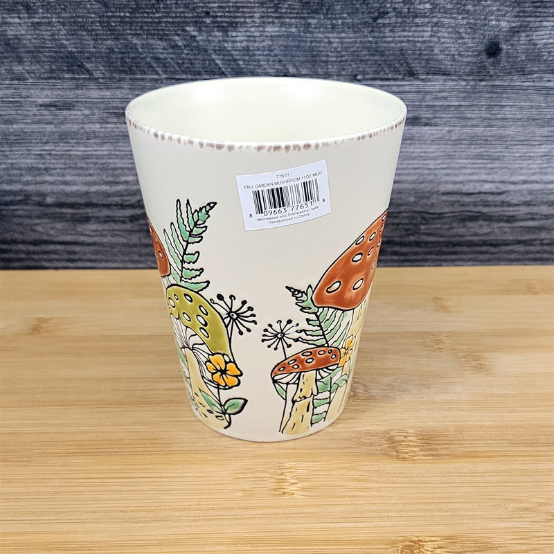 Load image into Gallery viewer, Morel Mushroom Coffee Mug Ceramic Brown Green Floral Garden Tea Cup Blue Sky
