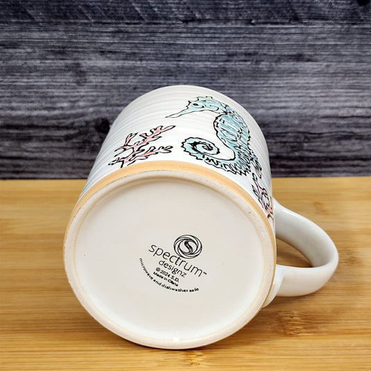 Seahorse Coffee Mug Marine Ocean Coral Life Whimsical Tea Cup Blue Sky Ceramic