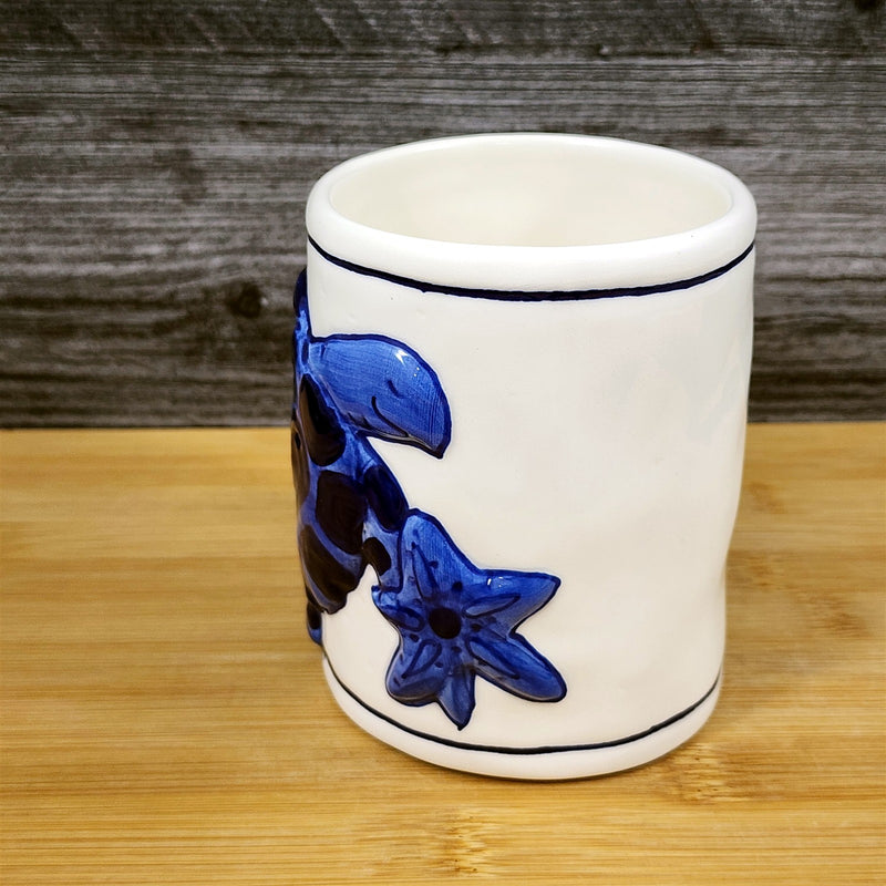 Load image into Gallery viewer, Magic Sea Turtle Cobalt Coffee Mug Embossed Nautical Tea Cup Ceramic by Blue Sky
