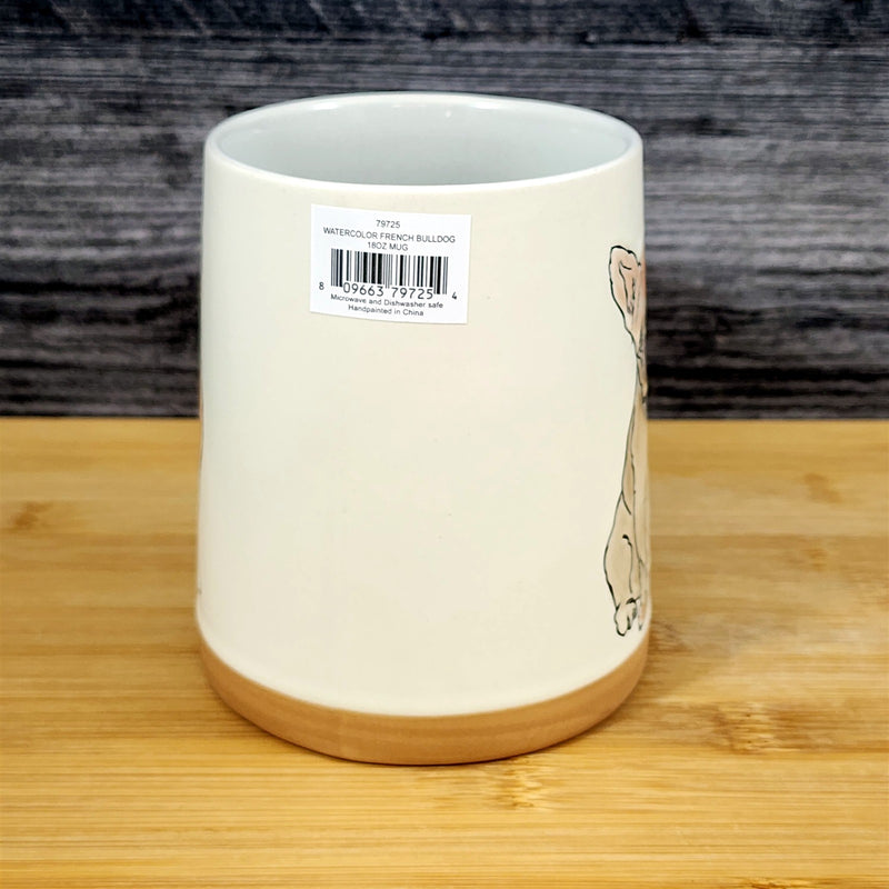 Load image into Gallery viewer, French Bulldog Coffee Cup Bully Breed Dog Mug Blue Sky Ceramic Embossed 18 oz
