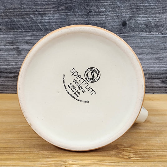 English Bulldog Coffee Mug Ceramic Dog Bully Breed Cup Blue Sky Embossed 18 oz