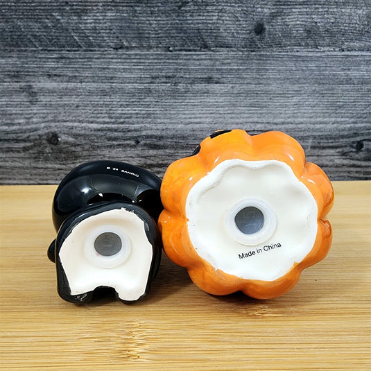 Hello Kitty Halloween Jack-o-Lantern Pumpkin Salt Pepper Set Ceramic Blue Sky
