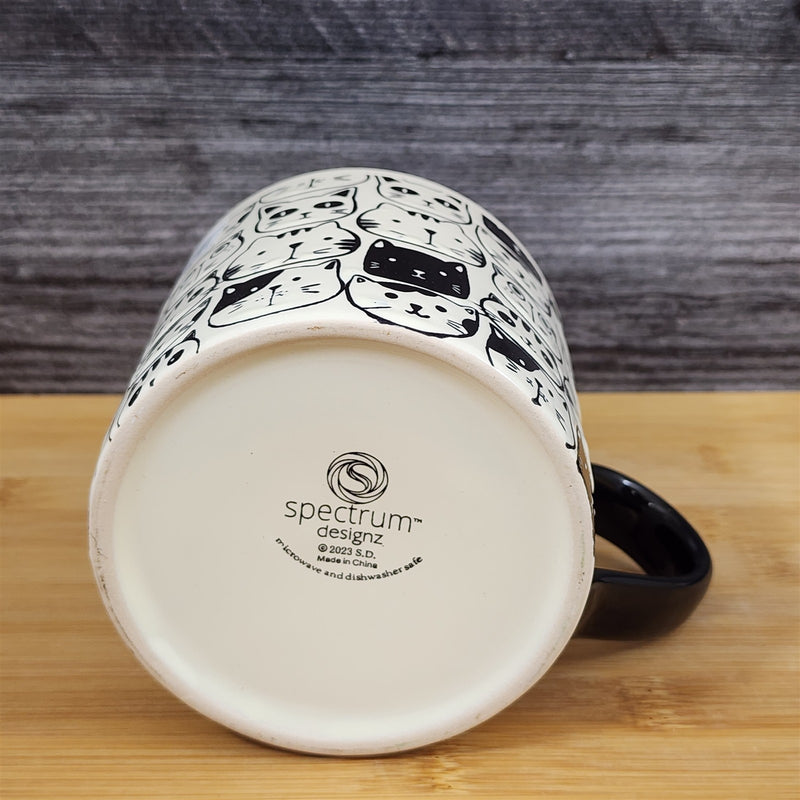 Load image into Gallery viewer, Cat Face Ceramic Coffee Mug 18oz Black Tea Cup Embossed by Blue Sky
