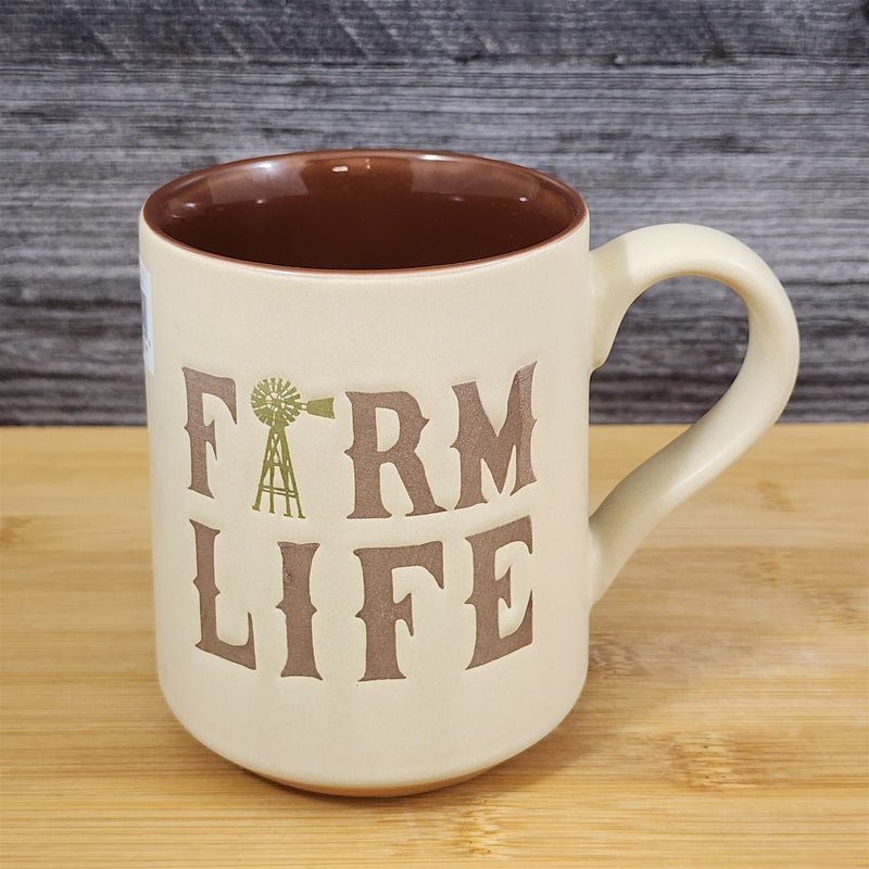 Load image into Gallery viewer, Farm Life Coffee Mug Country Living Windmill Rustic Ceramic Cup Blue Sky 18oz
