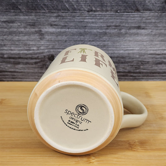 Farm Life Coffee Mug Country Living Windmill Rustic Ceramic Cup Blue Sky 18oz