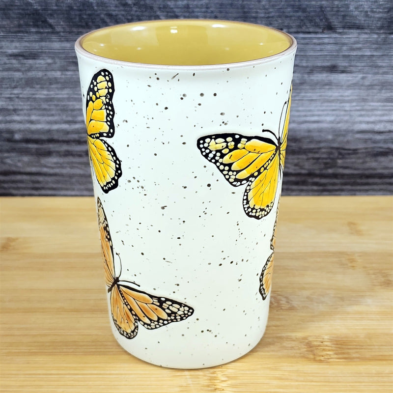Load image into Gallery viewer, Monarch Butterfly Embossed Mug Blue Sky Ceramic Nature 18oz Tall Tea Coffee Cup
