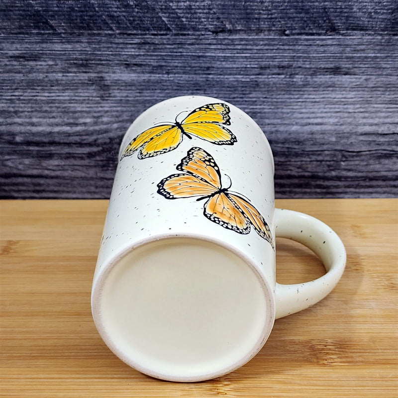 Load image into Gallery viewer, Monarch Butterfly Embossed Mug Blue Sky Ceramic Nature 18oz Tall Tea Coffee Cup
