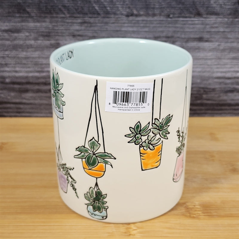 Load image into Gallery viewer, Crazy Plant Lady Floral Coffee Mug 21 oz Embossed Tea Cup Ceramic by Blue Sky
