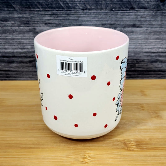 Butterfly Embossed Artwork Coffee Mug Ceramic Nature Pink Tea Cup Blue Sky 19oz