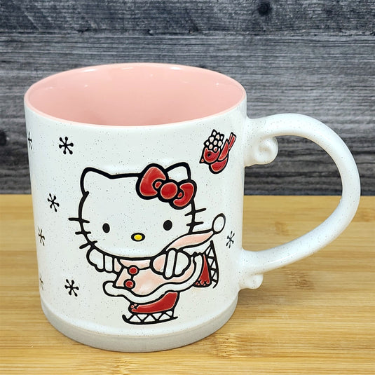 Hello Kitty Winter Sport Skate Coffee Mug Blue Sky Ceramic Holiday Tea Cup 21oz