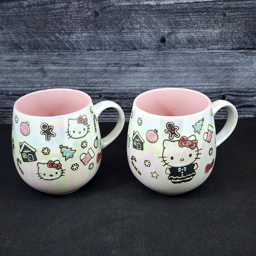 Hello Kitty Holiday Icon Luster Coffee Mug Set Blue Sky Ceramic Tea Cup 21oz