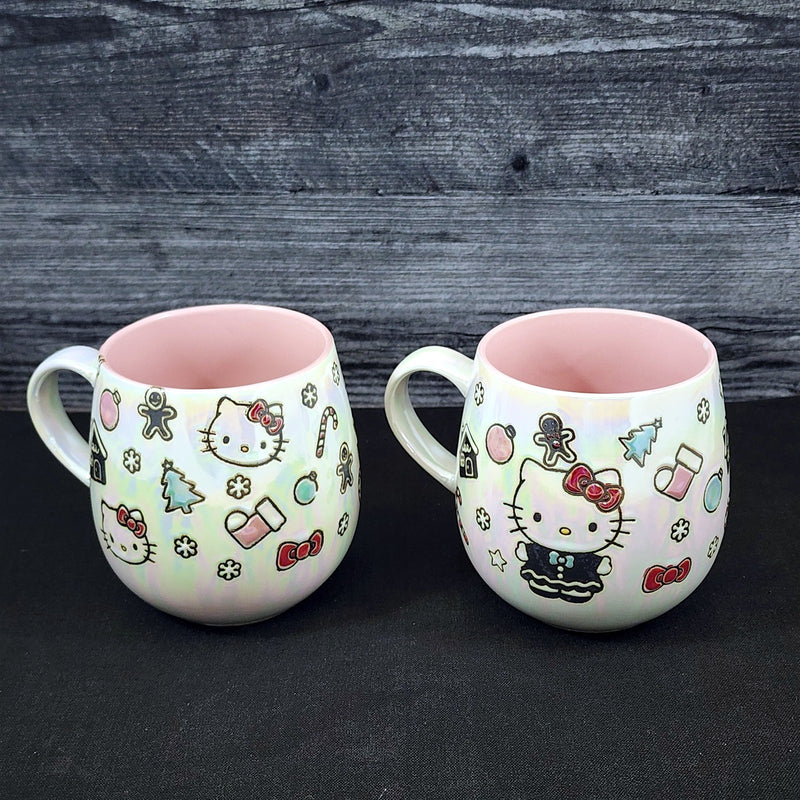 Load image into Gallery viewer, Hello Kitty Holiday Icon Luster Coffee Mug Set Blue Sky Ceramic Tea Cup 21oz
