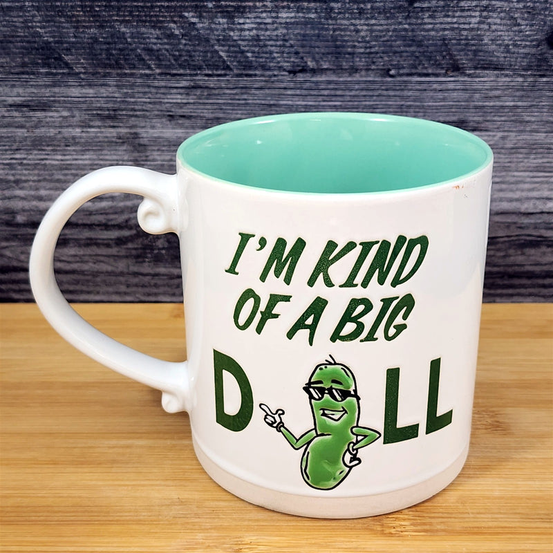 Load image into Gallery viewer, Big Dill Mug, Funny Pickle Humor Coffee Tea Cup 21oz Ceramic Blue Sky
