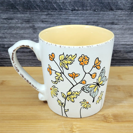 Garden Flowers Butterfly Coffee Mug - Thumbnail 2