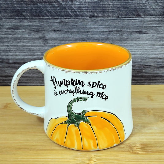 Pumpkin Spice Thanksgiving Coffee Mug Orange Harvest Tea Cup 17oz by Blue Sky