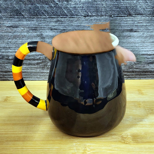 Halloween Coffee Mug Black Oh My Stars Ghost Tea Cup Blue Sky Heather Goldminc