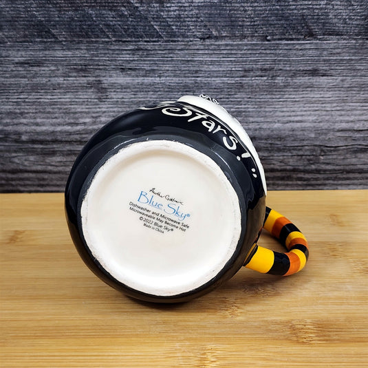 Halloween Coffee Mug Black Oh My Stars Ghost Tea Cup Blue Sky Heather Goldminc