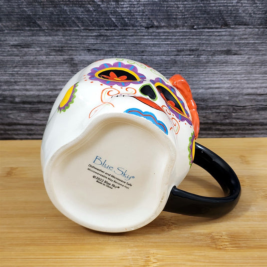 Halloween Day of the Dead Skull Coffee Mug Tea Cup Blue Sky Heather Goldminc