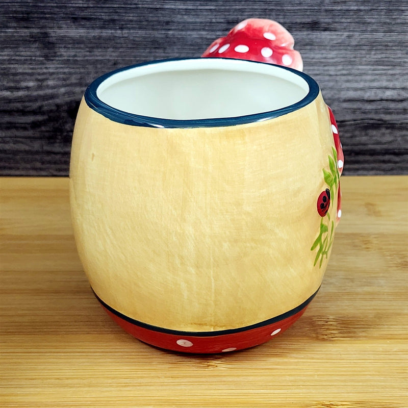 Load image into Gallery viewer, Nature Lovers Mushroom Toadstool Coffee Mug 3D Ceramic Tea Cup Blue Sky Ladybug
