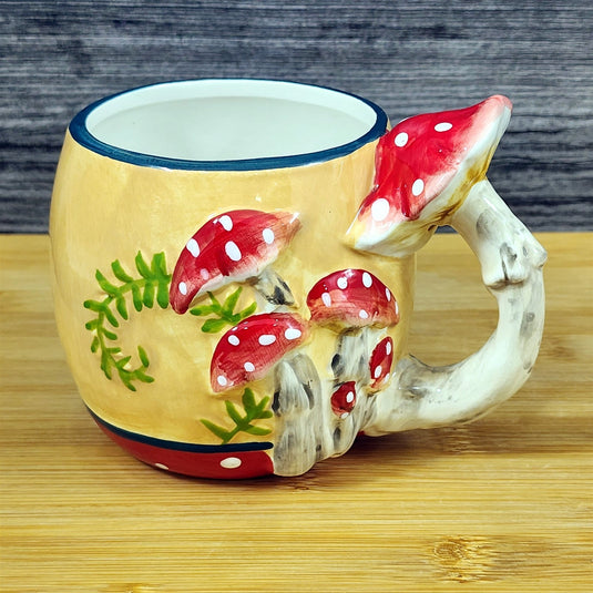 Nature Lovers Toadstool Mushroom Coffee Mug 3D Ceramic Tea Cup Blue Sky Goldminc