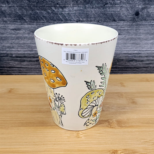 Mushroom Morel Coffee Mug Brown Green Botanical Floral Ceramic Tea Cup Blue Sky