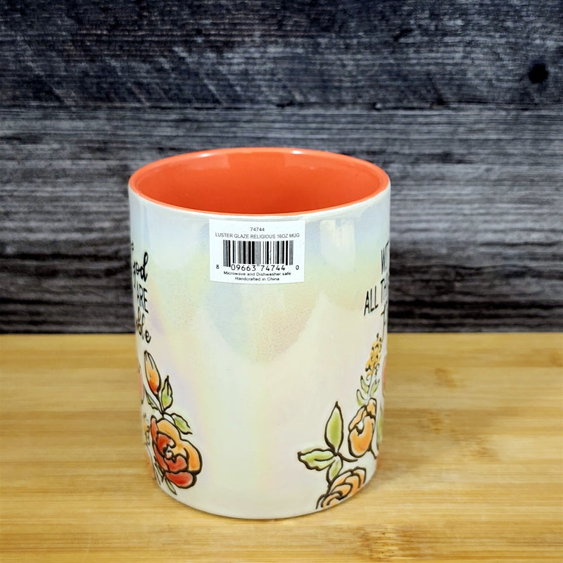 Load image into Gallery viewer, Faith &amp; Flowers Coffee Mug Cup "God All Things Are Possible" Blue Sky
