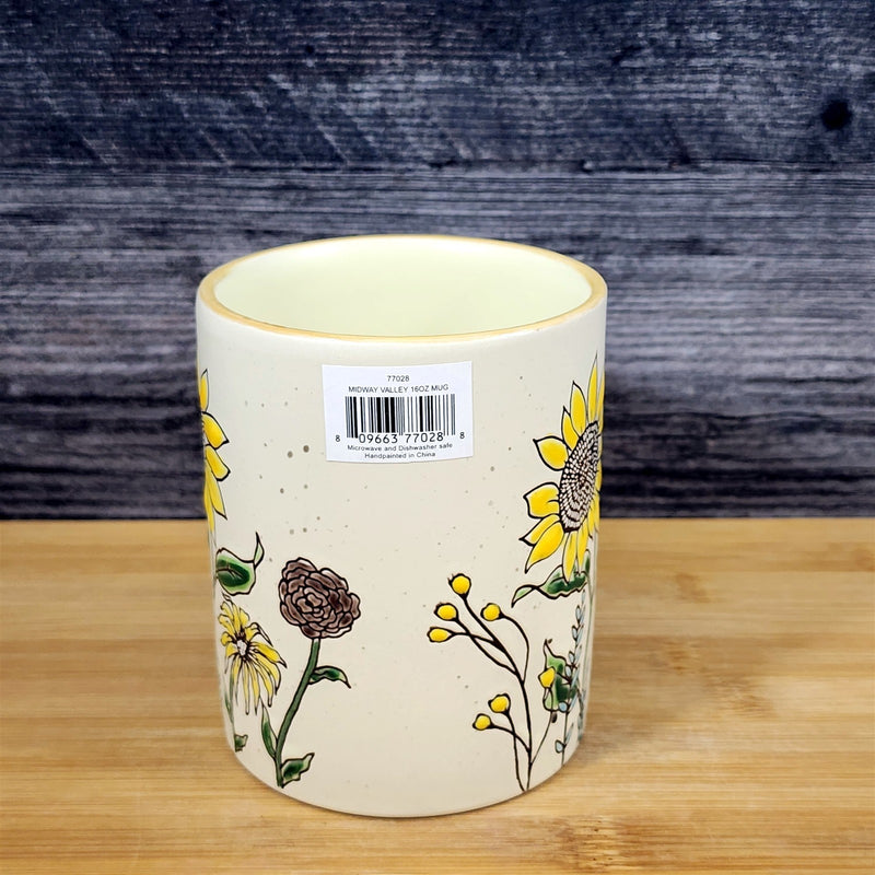 Load image into Gallery viewer, Sunflower Summer Floral Coffee Mug Ceramic 16oz Botanical Tea Cup by Blue Sky
