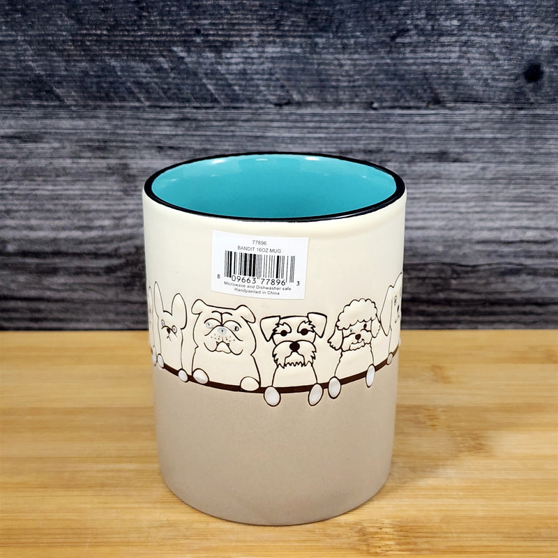 Load image into Gallery viewer, Dog Faces Coffee Mug 16 oz Tea Cup Ceramic Embossed by Blue Sky 16oz
