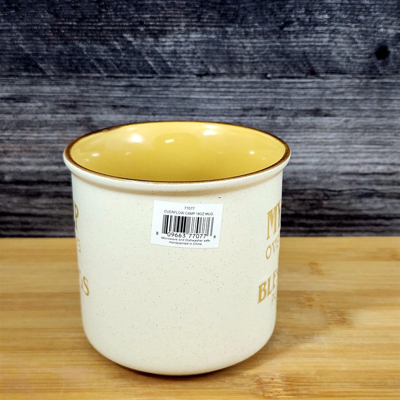Load image into Gallery viewer, Christian Coffee Mug Religious Tea Cup My Cup Overflows with Blessings Blue Sky

