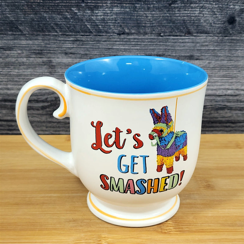Load image into Gallery viewer, Fiesta Piñata Mug – “Let’s Get Smashed” – Party Coffee Tea Cup Ceramic Blue Sky
