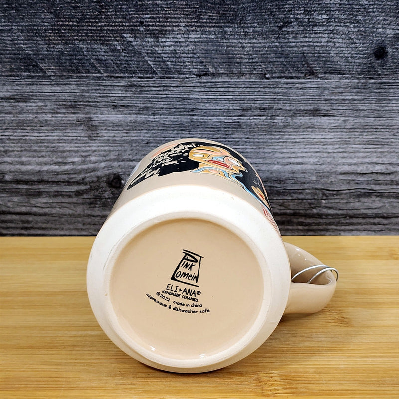 Load image into Gallery viewer, Inspirational Ceramic Mug Abstract Woman Art Coffee Tea Cup Pink Lomein Blue Sky
