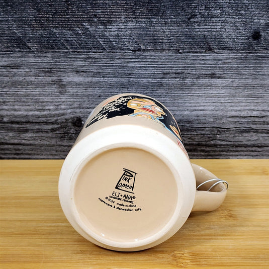 Inspirational Ceramic Mug Abstract Woman Art Coffee Tea Cup Pink Lomein Blue Sky