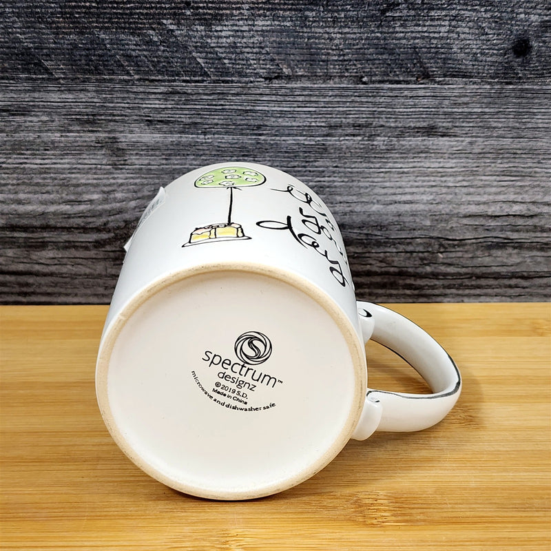 Load image into Gallery viewer, Birthday Celebration Mug Festive Balloons Ceramic Pink Coffee Cup Blue Sky 16 oz
