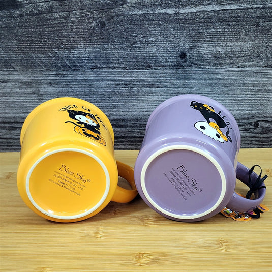 Hello Kitty Halloween Black Cat Mug Set Coffee Tea Cup Blue Sky