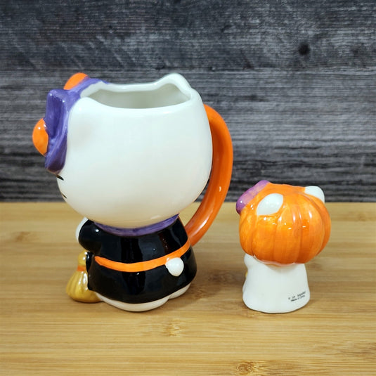 Hello Kitty Halloween Mug & Ghost Figurine Ceramic White Coffee Tea Cup Blue Sky