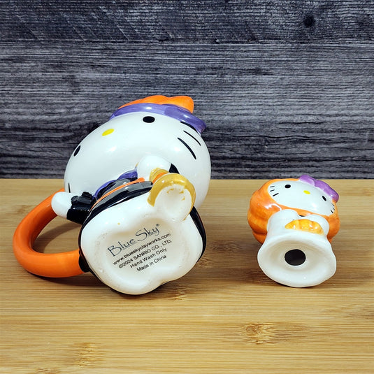 Hello Kitty Halloween Mug & Ghost Figurine Ceramic White Coffee Tea Cup Blue Sky