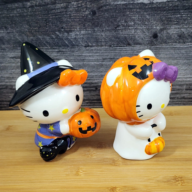 Load image into Gallery viewer, Hello Kitty in Halloween Costumes Figurines Witch &amp; Ghost Décor Ceramic Blue Sky
