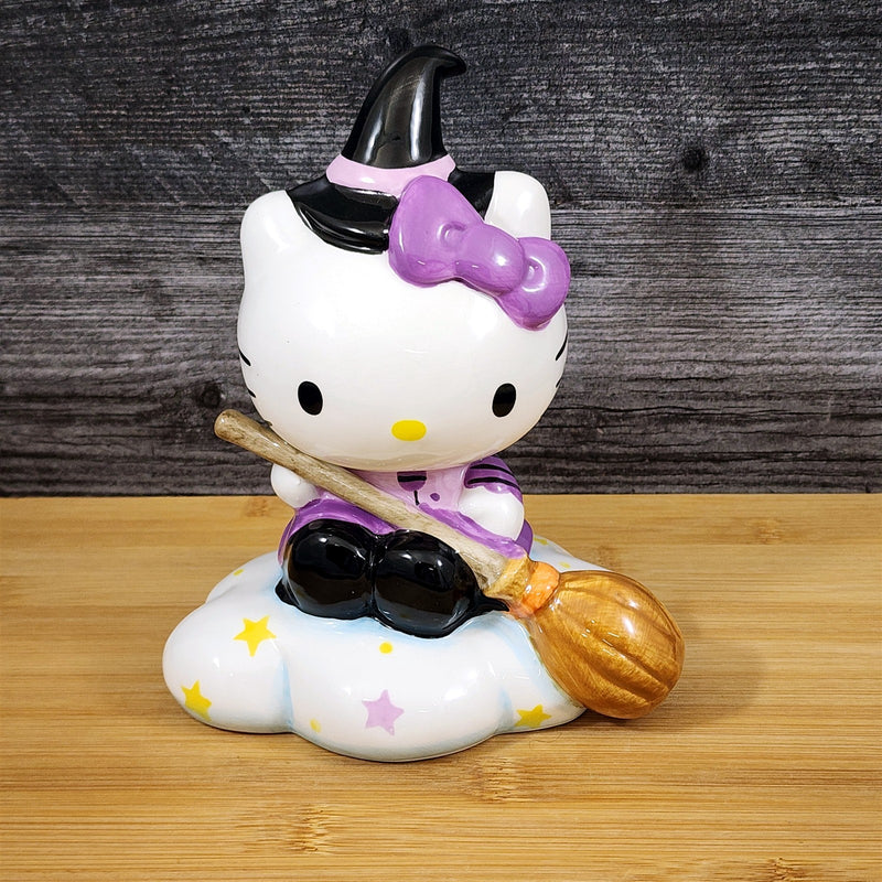 Load image into Gallery viewer, Hello Kitty Halloween Flying Witch Figurine Décor Broom Ceramic Blue Sky
