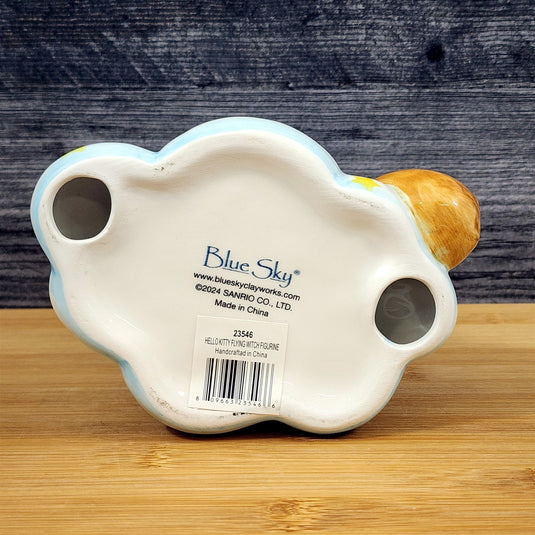 Hello Kitty Halloween Flying Witch Figurine Décor Broom Ceramic Blue Sky