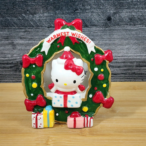 Hello Kitty Wreath & Presents Christmas Candle House Ceramic Blue Sky Goldminc