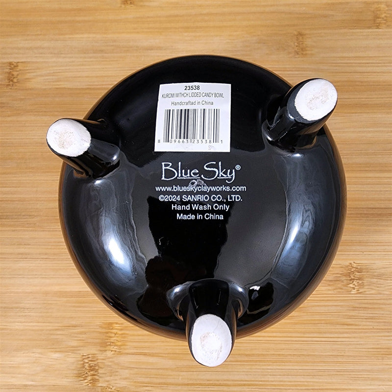 Load image into Gallery viewer, Kuromi Witch Halloween Candy Bowl with Lid Black Ceramic Blue Sky
