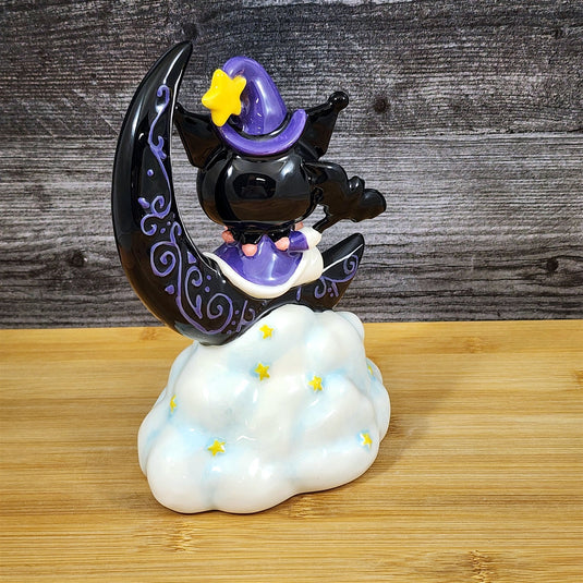 Halloween Kuromi Witch Figurine Mystic Moon and Cloud 7.25” Ceramic Blue Sky