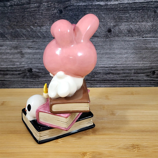 My Melody Halloween Figurine Spooky Books Candle Skull 7” Ceramic Blue Sky