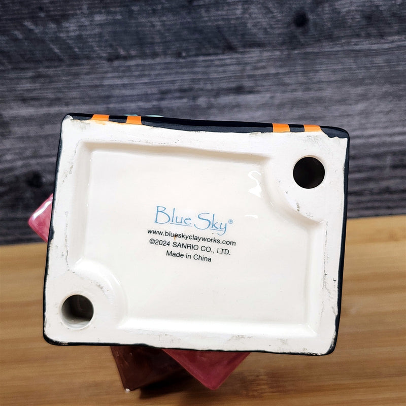 Load image into Gallery viewer, My Melody Halloween Figurine Spooky Books Candle Skull 7” Ceramic Blue Sky
