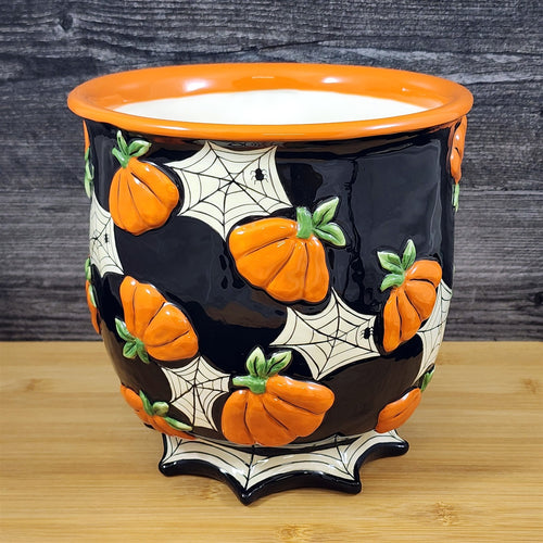 Halloween Candy Dish Pumpkin Spice Ceramic Bowl by Blue Sky Heather Goldminc