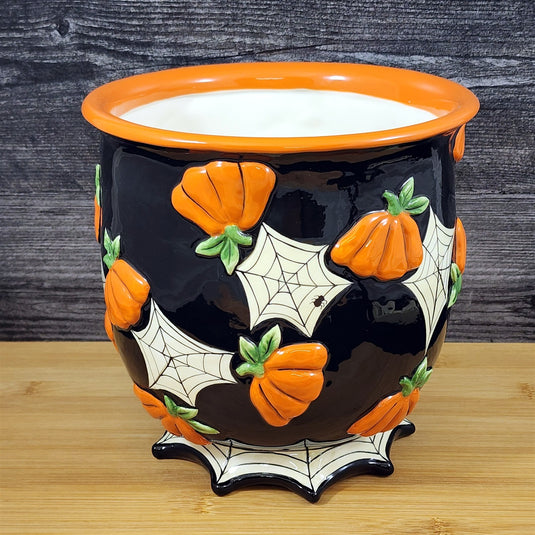 Halloween Candy Dish Pumpkin Spice Ceramic Bowl by Blue Sky Heather Goldminc