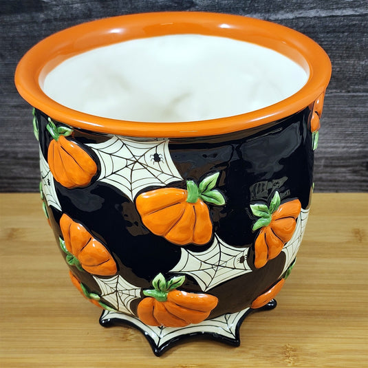 Halloween Candy Dish Pumpkin Spice Ceramic Bowl by Blue Sky Heather Goldminc