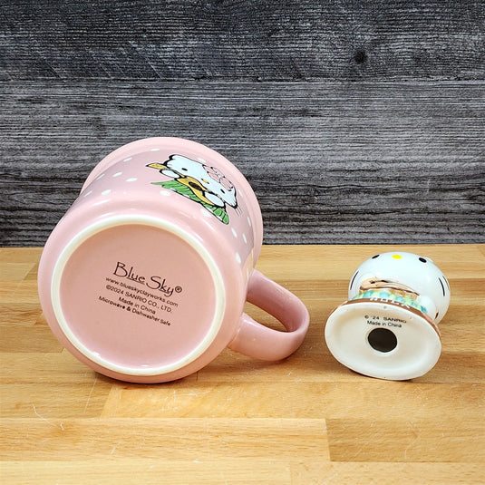 Hello Kitty Hula Figurine & Mug Set Coffee Tea Cup Blue Sky Ceramic Embossed