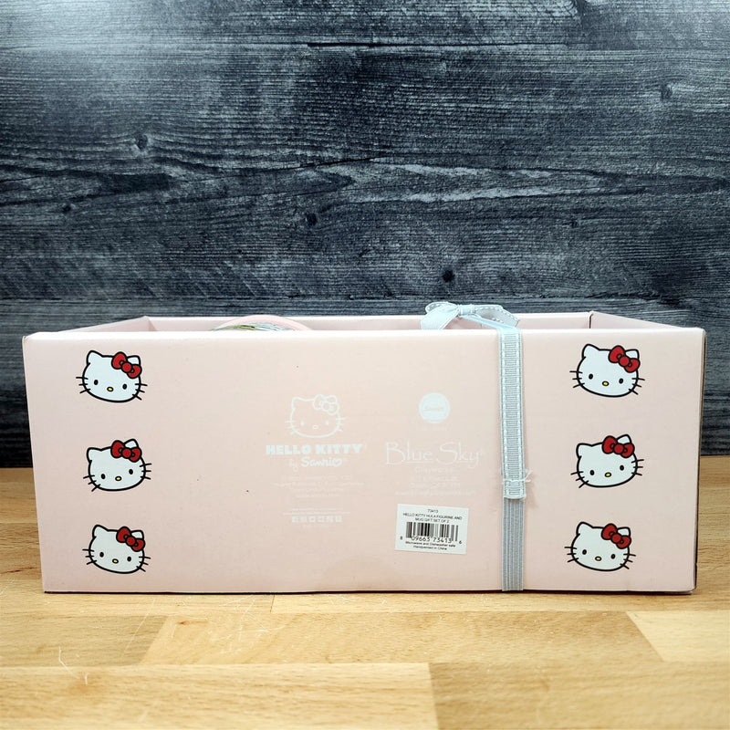 Load image into Gallery viewer, Hello Kitty Hula Figurine &amp; Mug Set Coffee Tea Cup Blue Sky Ceramic Embossed
