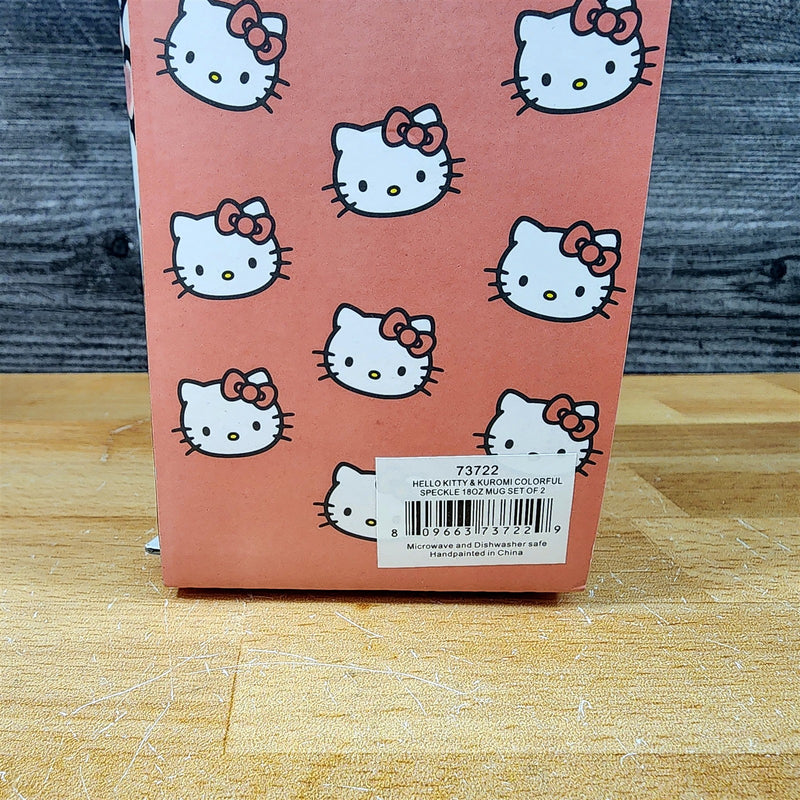 Load image into Gallery viewer, Hello Kitty &amp; Kuromi Coffee Mug Set Ceramic Speckled Tea Cup 18oz Blue Sky
